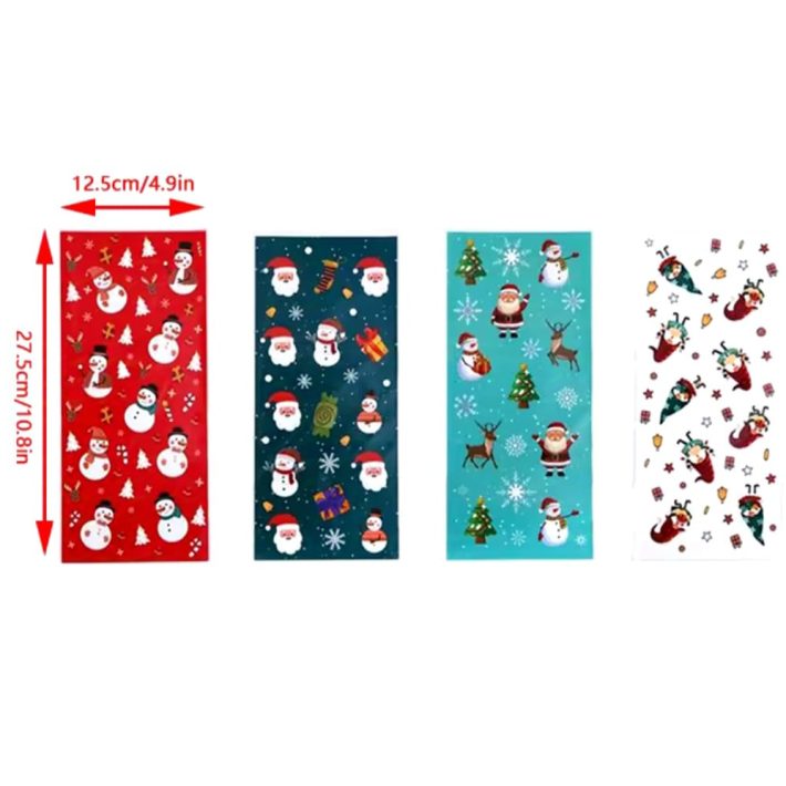 100 Bolsas Navidad con Amarras Para Dulces y galletas